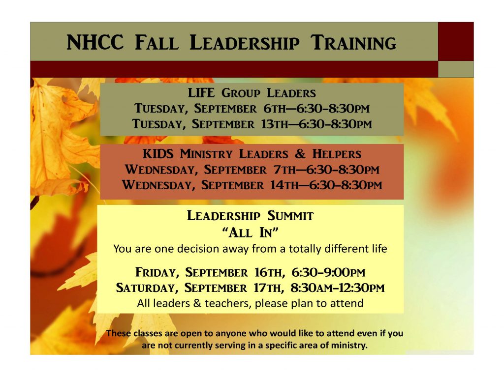 Fall Leadership Training 2016